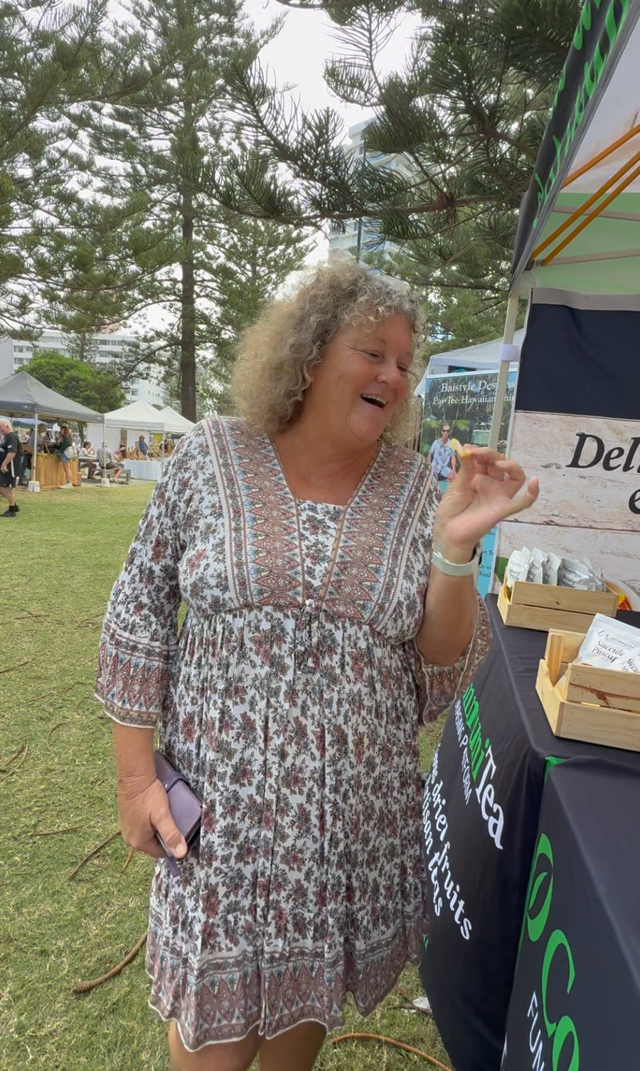 Customer Trying Dried Mango